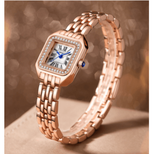 Women's Square Bling Bracelet Watch - Rose Gold |image
