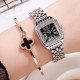  Square Shape Mesh Strap Ladies Bracelet Watch - Silver