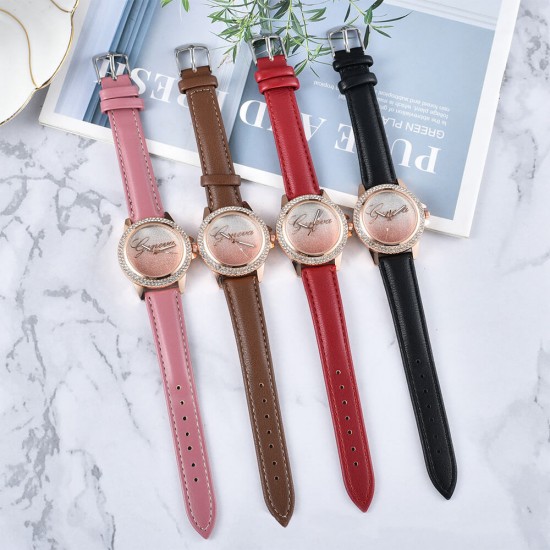 Women's Starry Sky Dial Analog Casual Wrist Watch - Red |image