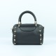 Women's Fashion Zipper Closure Leather Shoulder Bag - Black |image