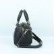 Women's Fashion Zipper Closure Leather Shoulder Bag - Black |image