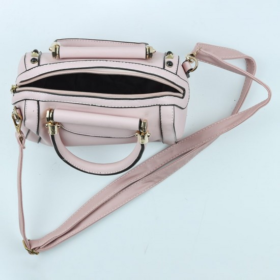 Image for Women's Fashion Zipper Closure Leather Shoulder Bag Women's Fashion Zipper Closure Leather Shoulder Bag - Pink |image