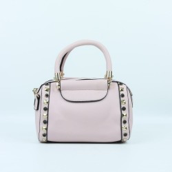 Women's Fashion Zipper Closure Leather Shoulder Bag  - Pink 