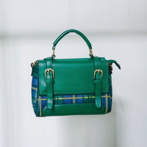 Magnetic Buckle Messenger Bag For Women - Green |image