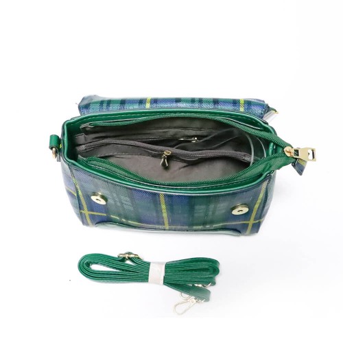 Magnetic Buckle Messenger Bag For Women - Green |image