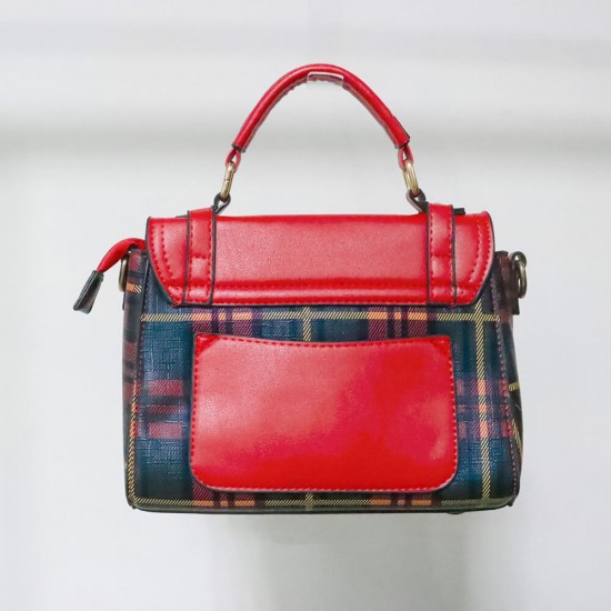 Magnetic Buckle Messenger Bag For Women - Red |image