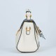 Magnetic Flap Closure Women's Leather Shoulder Bag - Cream |image