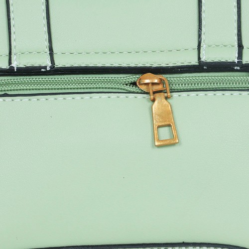 Magnetic Flap Closure Women's Leather Shoulder Bag - Green |image