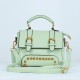 Magnetic Flap Closure Women's Leather Shoulder Bag - Green |image