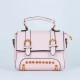 Magnetic Flap Closure Women's Leather Shoulder Bag - Pink 
