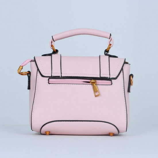 Image for Magnetic Flap Closure Women's Leather Tote Bag Magnetic Flap Closure Women's Leather Shoulder Bag - Pink |image
