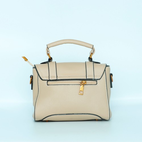 Magnetic Flap Closure Women's Leather Shoulder Bag - Brown |image