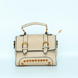 Magnetic Flap Closure Women's Leather Shoulder  Bag - Brown 