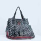 Vintage Large Space Printed PU Leather Women's Hand Bag Set- Black