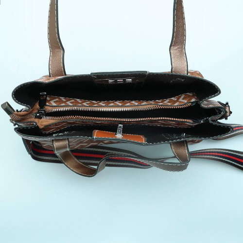 Vintage PU Women's Leather Tote Bag - White |image