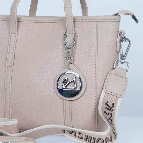 Women's Fashion Dual Strap Bucket Leather Hand Bag - Cream |image