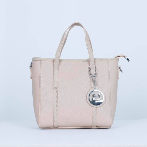 Women's Fashion Dual Strap Bucket Leather Hand Bag - Cream |image