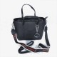 Women's Fashion Dual Strap Bucket Leather Hand Bag - Black |image