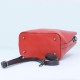 Magnetic Buckle Zipper Closure Women's Leather Hand Bag - Red |image