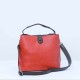 Magnetic Buckle Zipper Closure Women's Leather Hand Bag - Red |image