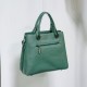 Zipper Closure Rivets Fashion Women's Leather Hand Bag - Green |image