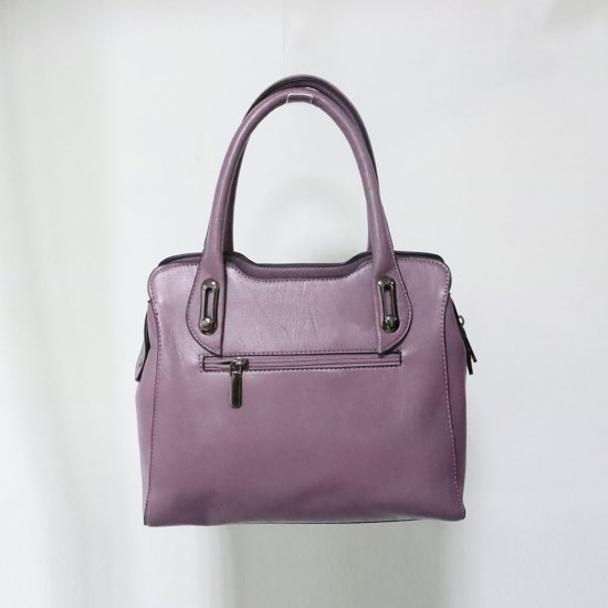 Contrast Zipper Closure Large Space Women's Hand Bag - Purple |image