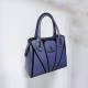 Contrast Zipper Closure Large Space Women's Hand Bag - Blue |image