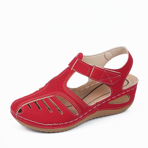 Women's Summer Fashion Wedge heels Sandal - Red |image