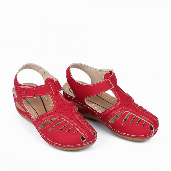 Image for Women's Summer Fashion Wedge heels Sandal Women's Summer Fashion Wedge heels Sandal - Red |image