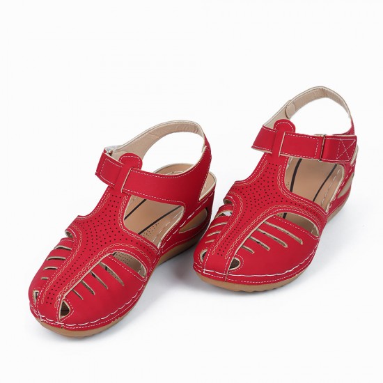 Image for Women's Summer Fashion Wedge heels Sandal Women's Summer Fashion Wedge heels Sandal - Red |image
