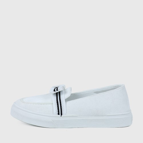 Trendy Fashion Bowknot Toe Low Heel Flat Women’s Sandals - White |image