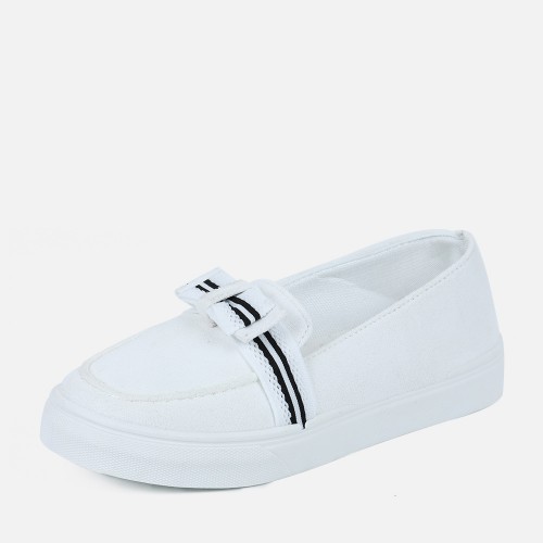 Trendy Fashion Bowknot Toe Low Heel Flat Women’s Sandals - White |image