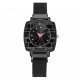 Women's Fashion Mesh Band Square Dial Watch - Black |image