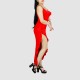 Cross-Border Ruffles Suspenders Sexy Party Dress - Red |image