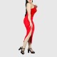 Sexy Sequin Off Shoulder Split Party Dress - Red |image