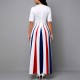 Gradients Printed Short Sleeve Swing Maxi Dress - White |image