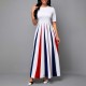 Gradients Printed Short Sleeve Swing Maxi Dress - White |image