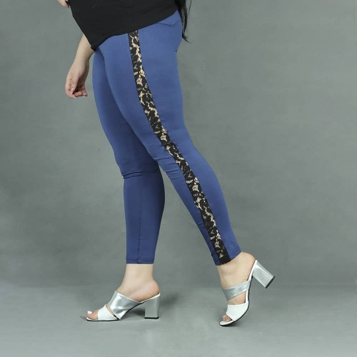 Gothic Sexy Lace Hip Lift Sports Pants - Blue |image