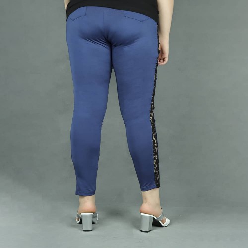 Gothic Sexy Lace Hip Lift Sports Pants - Blue |image