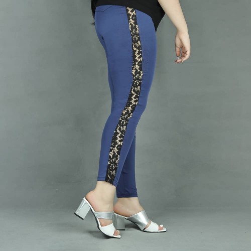 Gothic Sexy Lace Hip Lift Sports Pants - Blue |image