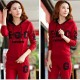 Thin Hooded Casual Sportswear Two Piece Track Suit - Red |image