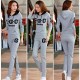 Thin Hooded Casual Sportswear Two Piece Track Suit - Grey |image