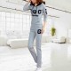 Thin Hooded Casual Sportswear Two Piece Track Suit - Grey |image