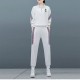 Contrast Stripped Sportswear Two Piece Sweater & Pants Track Suit - White