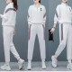 Contrast Stripped Sportswear Two Piece Sweater & Pants Track Suit - White |image