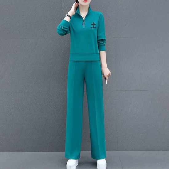 Showing image for Full Sleeve Two Piece Casual Sportswear Women Tracksuit - Green Full Sleeve Two Piece Casual Sportswear Women Tracksuit - Green |image