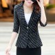 Lines Printed Formal Style Trending women Jacket - Black
