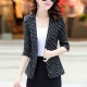 Lines Printed Formal Style Trending women Jacket - Black |image