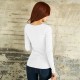 Threaded Cotton Bottoming Long Sleeved Women's Sweater - White |image