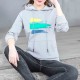 Cotton Fabric Casual Kangaroo Pocket Women Winter Hoodie - Grey |image